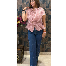 ROSA-TOP WITH FLORAL BELT