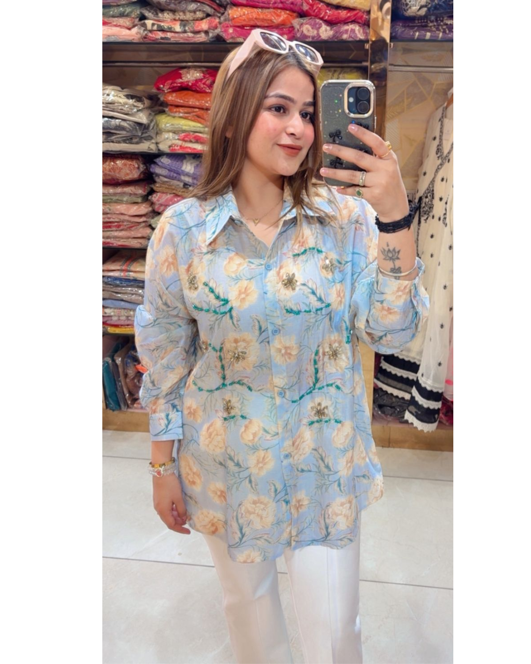 "SILQ"-EMBELISHEED SHIRT