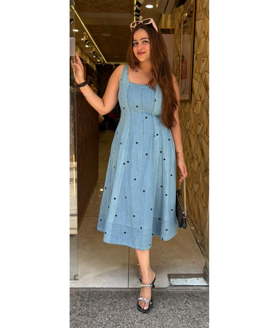 "HEART"-DENIM DRESS
