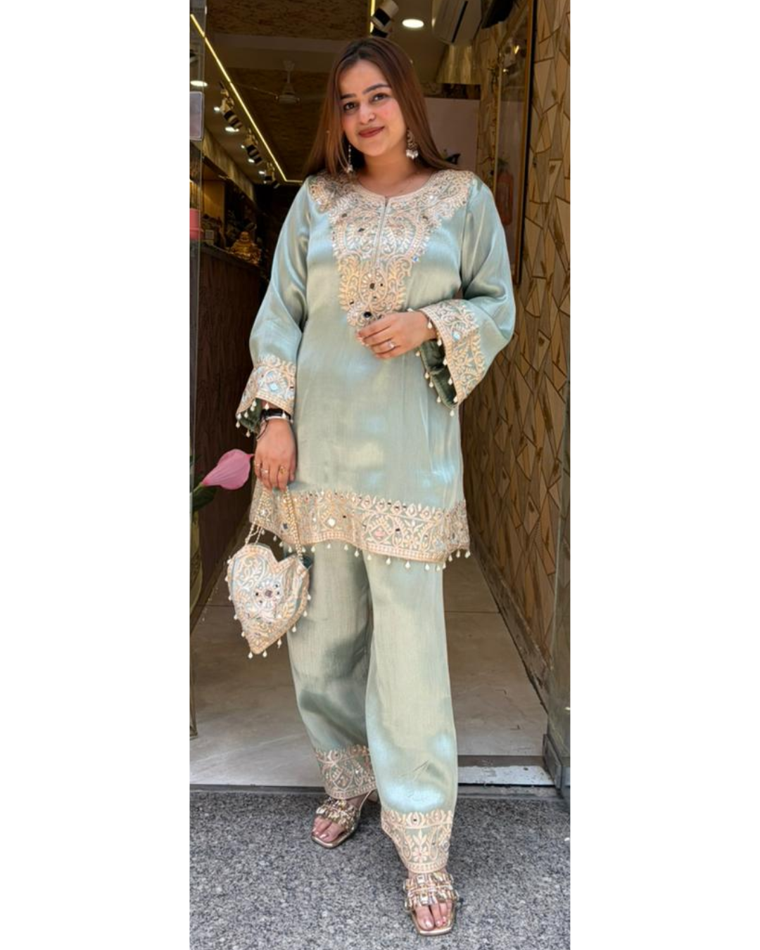 "GURI"-PARTYWEAR CORDS WITH POTLI