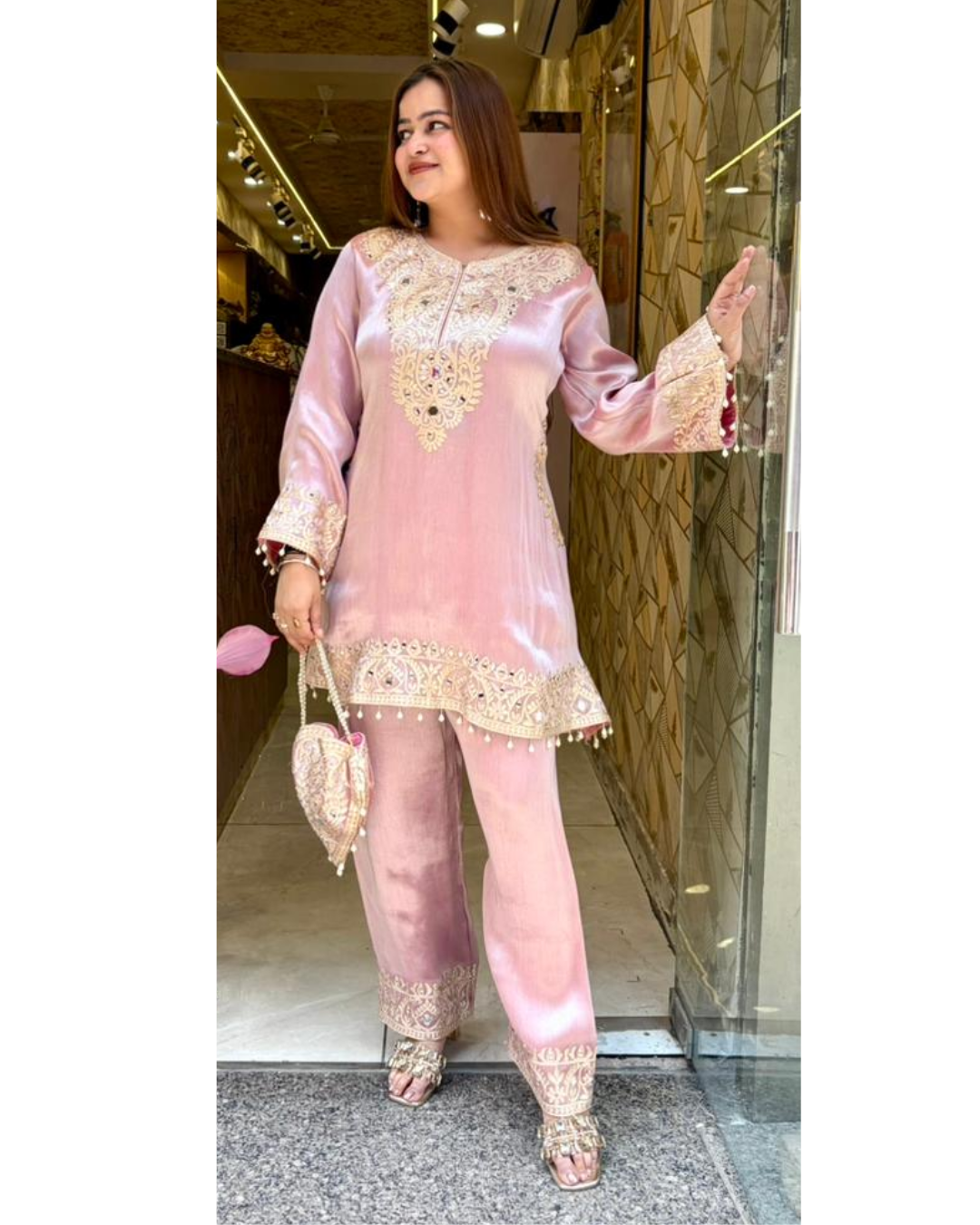 "GURI"-PARTYWEAR CORDS WITH POTLI