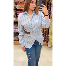 "TOTO"- shirt cotton with belt look