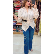 "TOTO"- shirt cotton with belt look