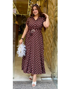 "ROSA"-POLKA DOT DRESS WITH BELT
