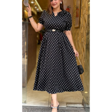 POLKADOT-DRESS WITH BELT