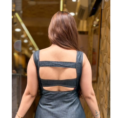 DAISY-COTTON DENIM DRESS