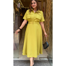 NANCY-KOREAN DRESS WITH BELT