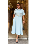 NANCY-KOREAN DRESS WITH BELT