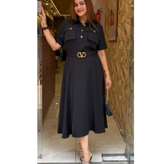NANCY-KOREAN DRESS WITH BELT