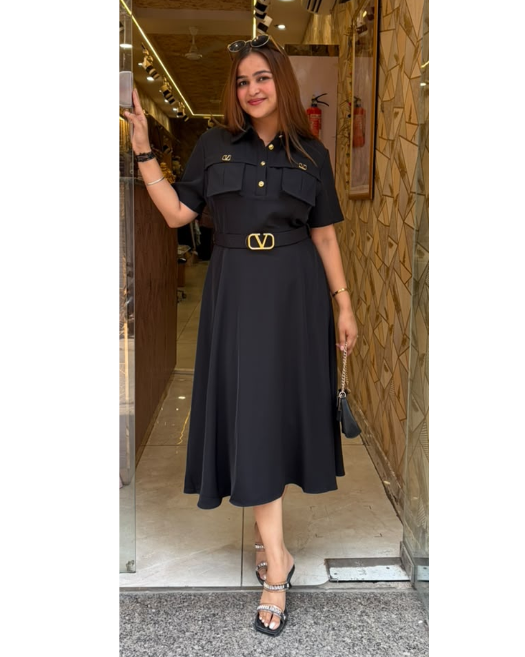 NANCY-KOREAN DRESS WITH BELT
