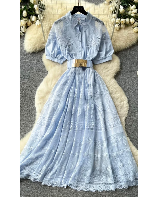 DIYA-COTTON FLARE DRESS