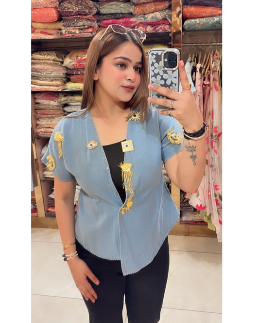 EVIL EYE- DENIM TOP