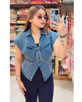 BOWY-DENIM TOP
