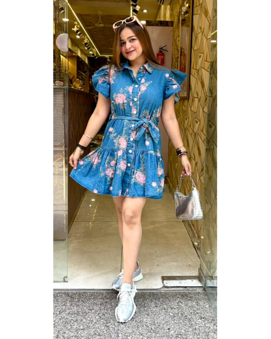 FIRO-DENIM DRESS WITH BELT