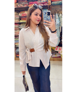 TIA-COTTON WRAP SHIRT