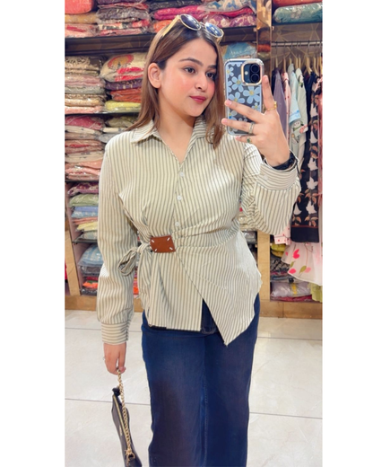 TIA-COTTON WRAP SHIRT