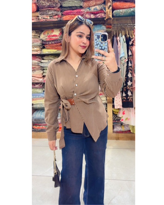 TIA-COTTON WRAP SHIRT