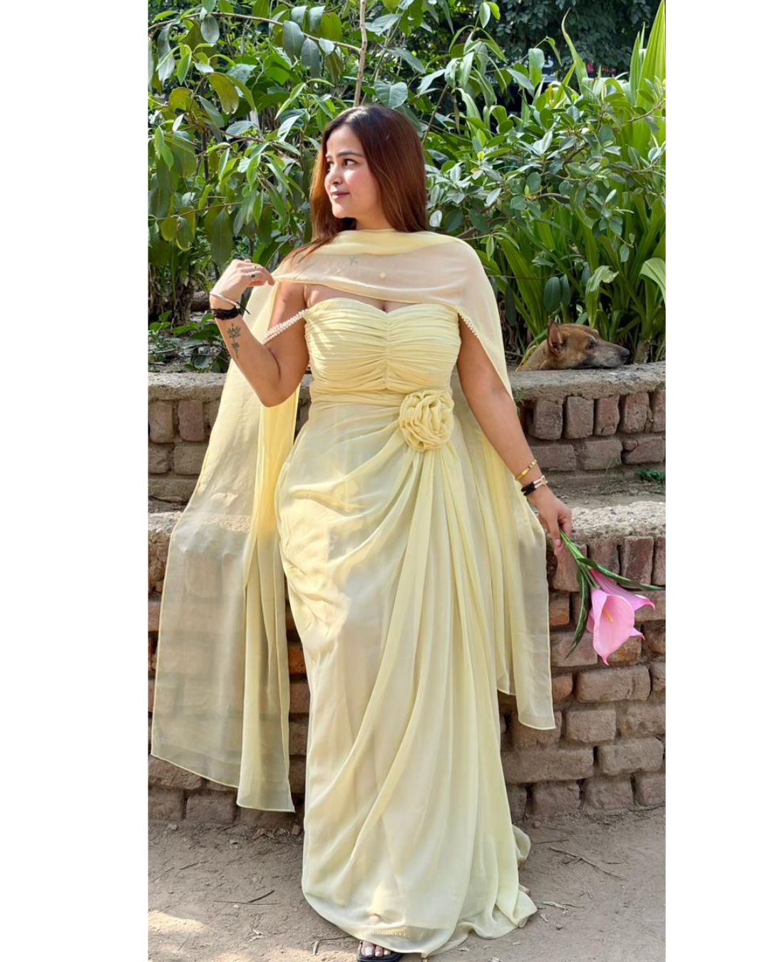 FIONA-DRAPE DRESS
