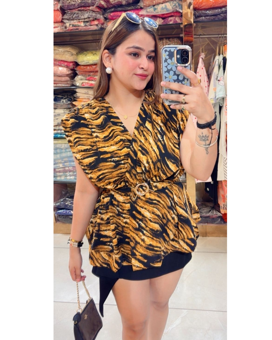 DIYA-PEPLUM TOP WITH BELT