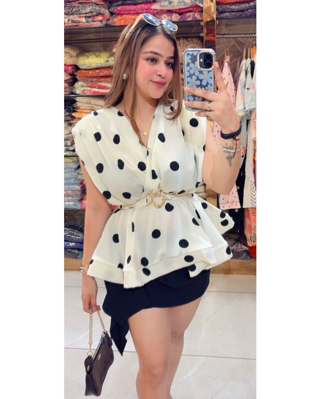 DIYA-PEPLUM TOP WITH BELT