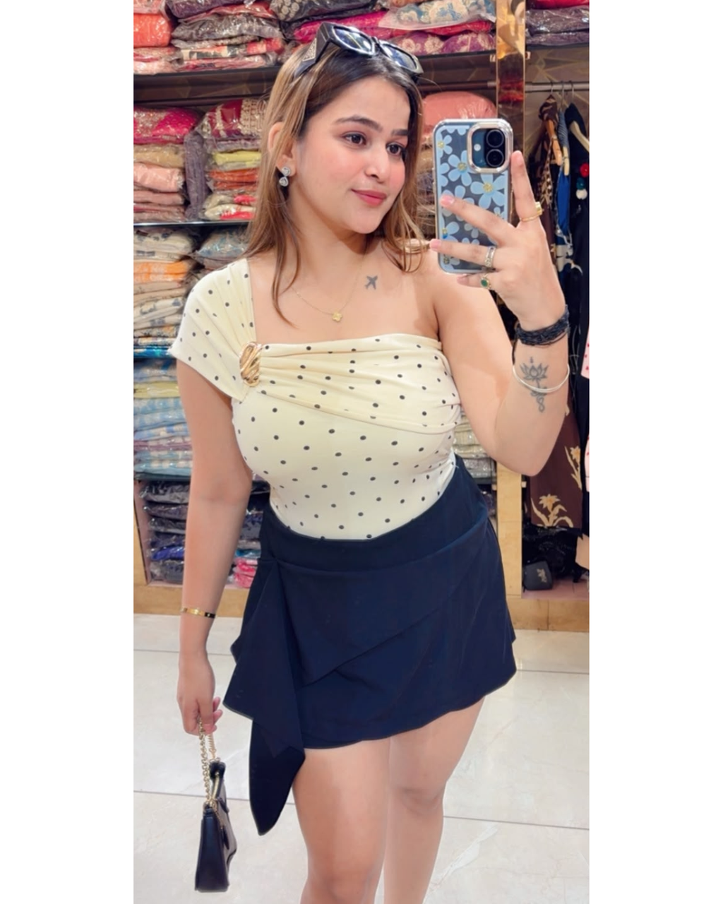 POLKA TOP WITH METALLIC