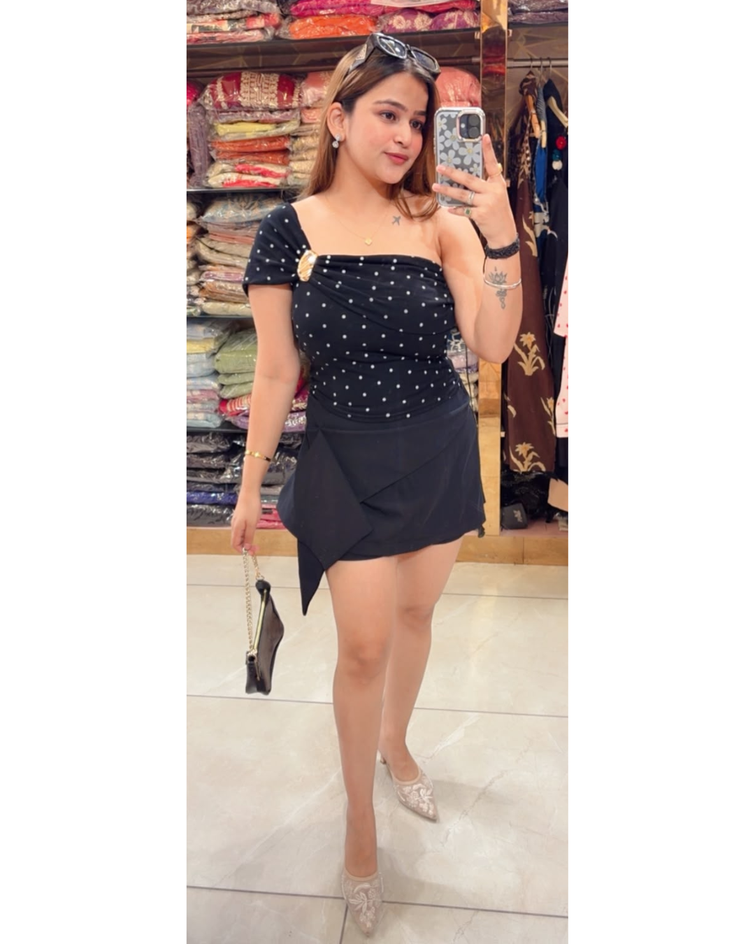 POLKA TOP WITH METALLIC
