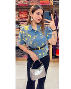 BLOSSOM-DENIM SHIRT WITH BELT
