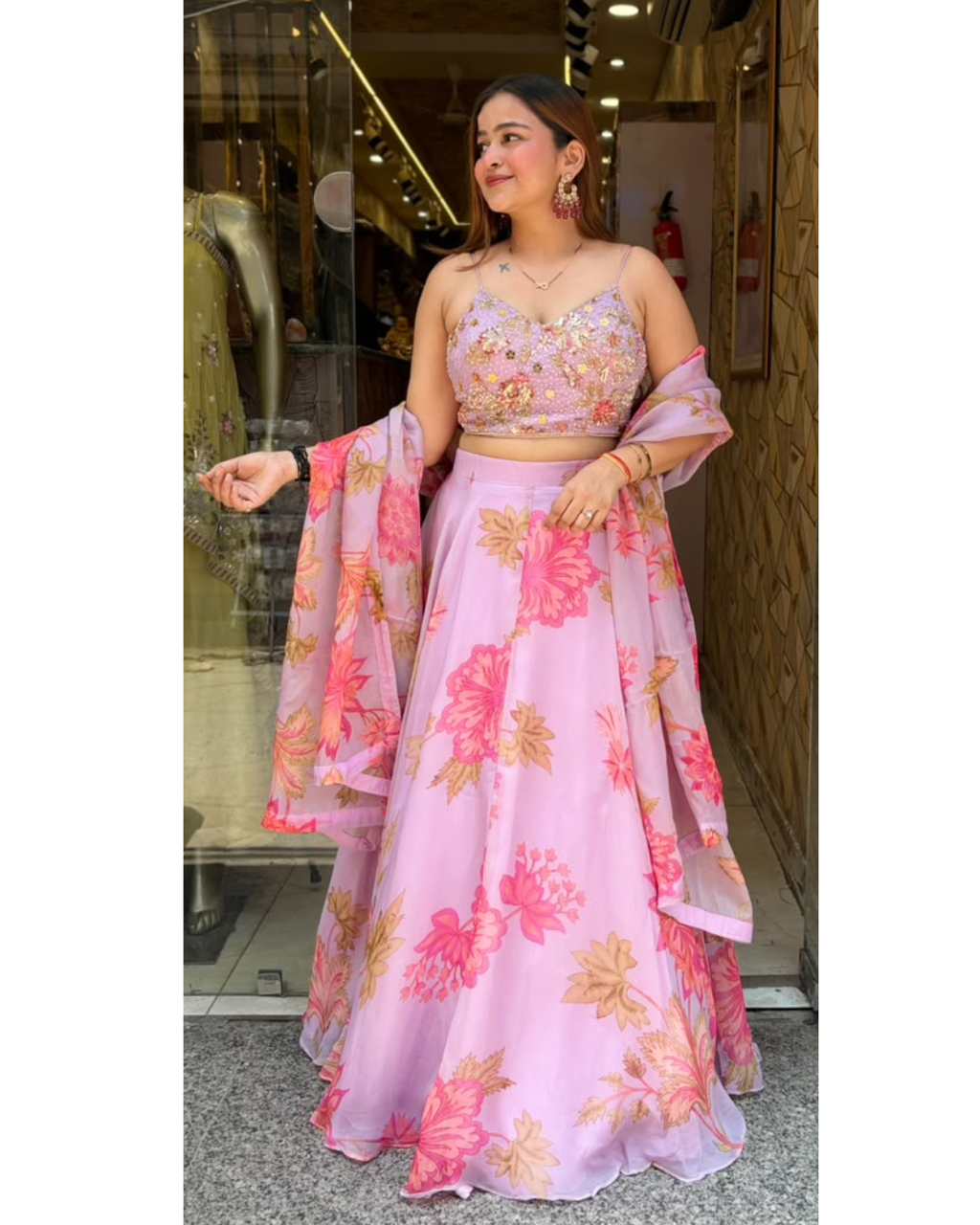 "ISHRA"-FLORAL LEHENGA