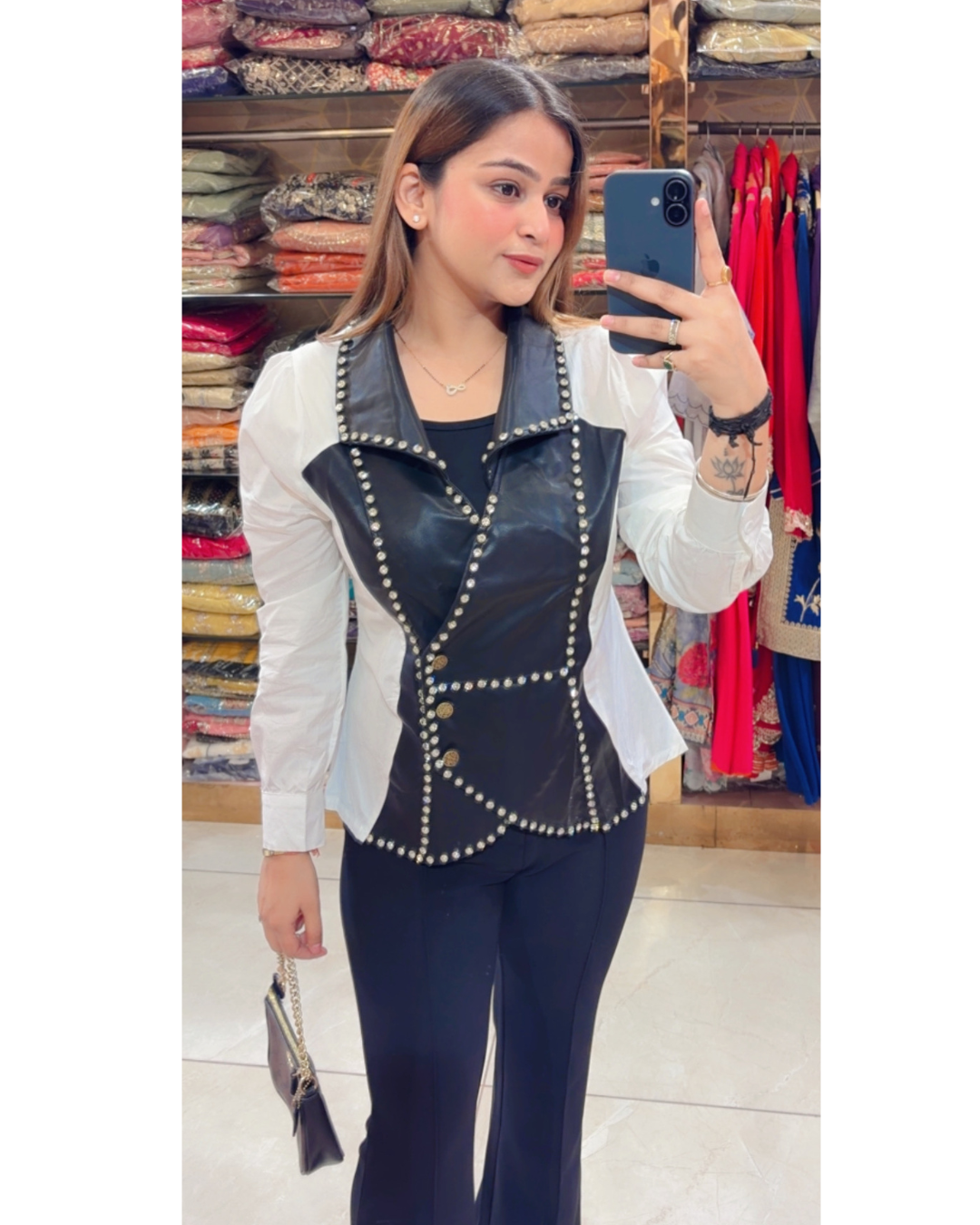 ANISH-DESIGNER LEATHER TOP