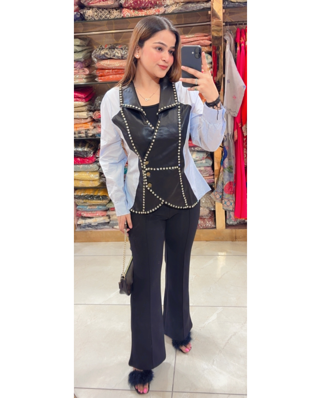 ANISH-DESIGNER LEATHER TOP