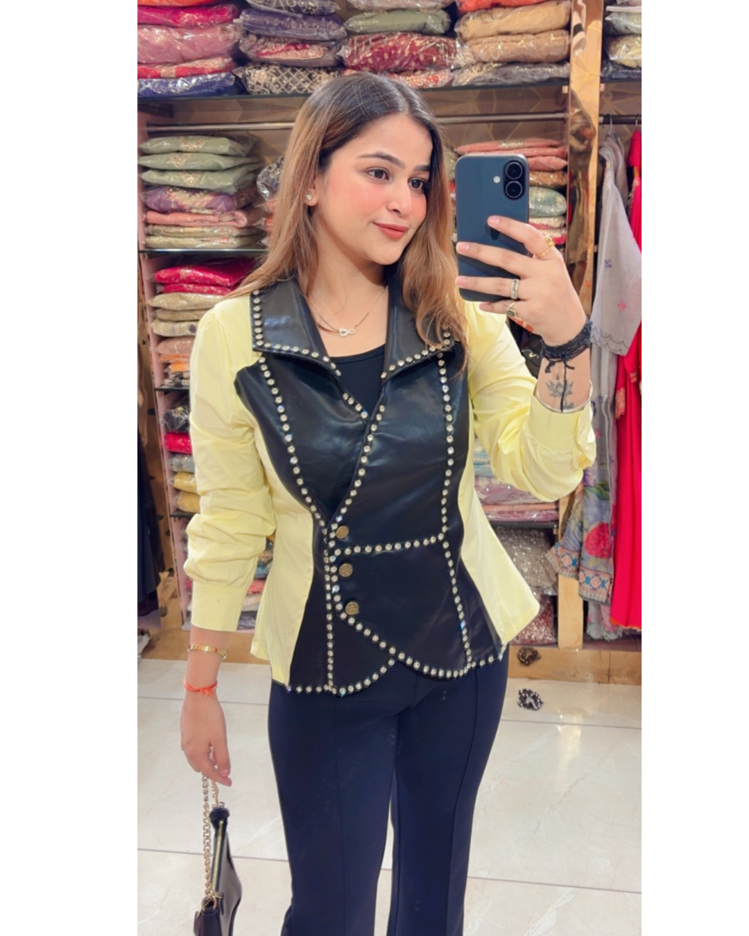ANISH-DESIGNER LEATHER TOP