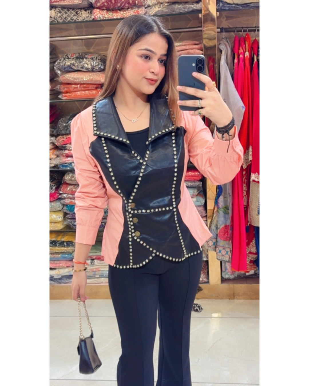 ANISH-DESIGNER LEATHER TOP