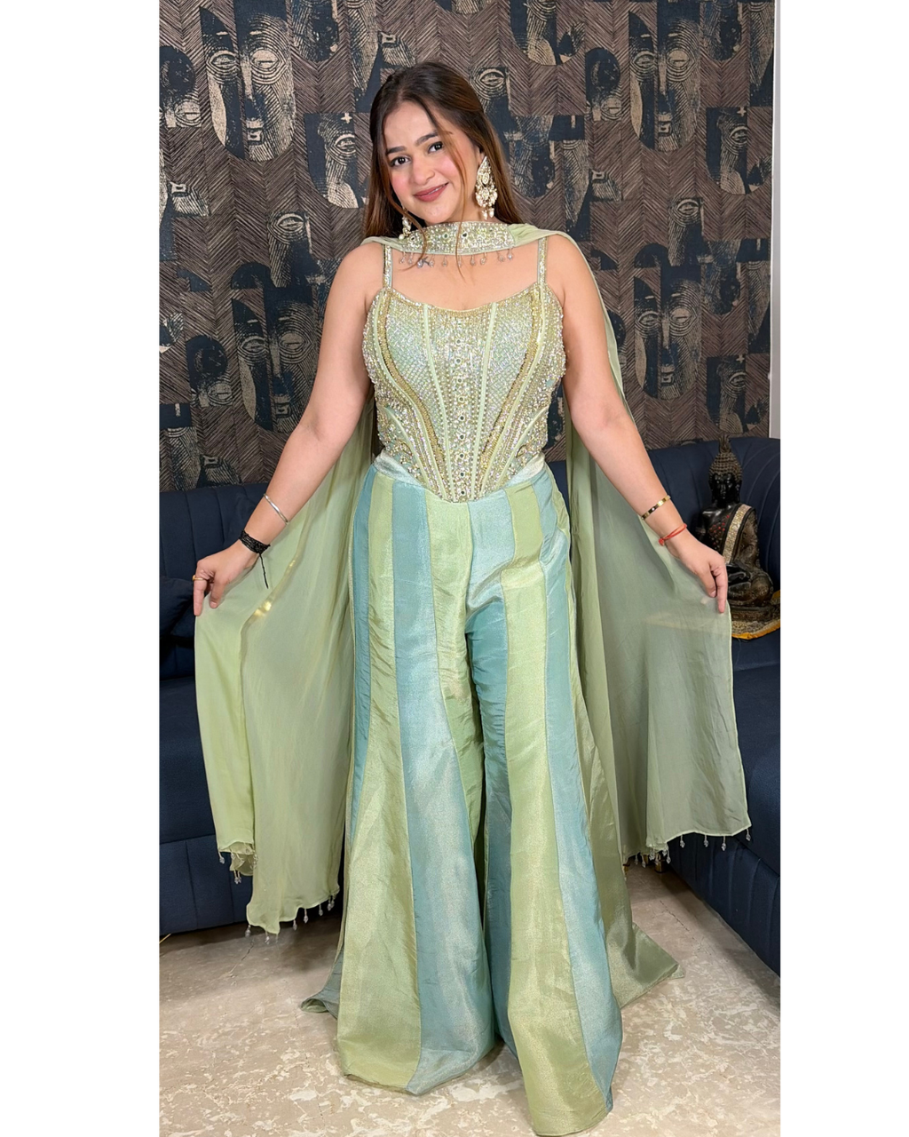 NIKIE-CORSET PLAZO SET