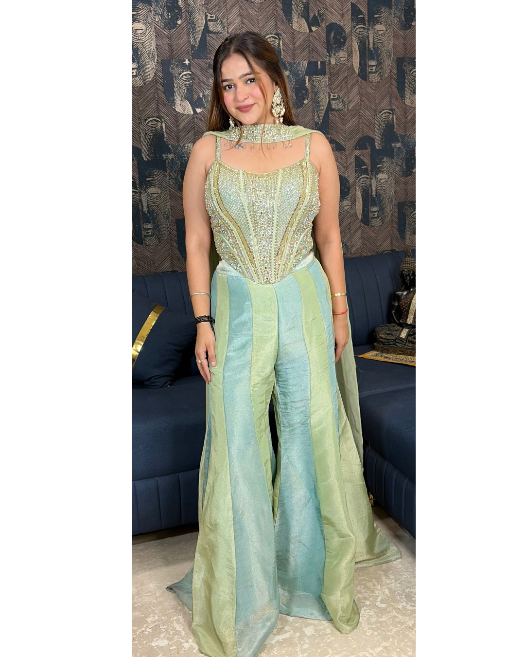 NIKIE-CORSET PLAZO SET