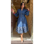 "EXCLA" DENIM DRESS