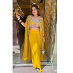 "ISHARA" YELLOW " 3 PIECE INDOWESTERN