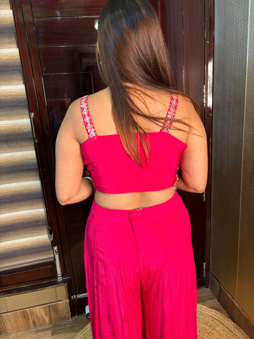 Hasana Short Sleeves Pink designer outfit.