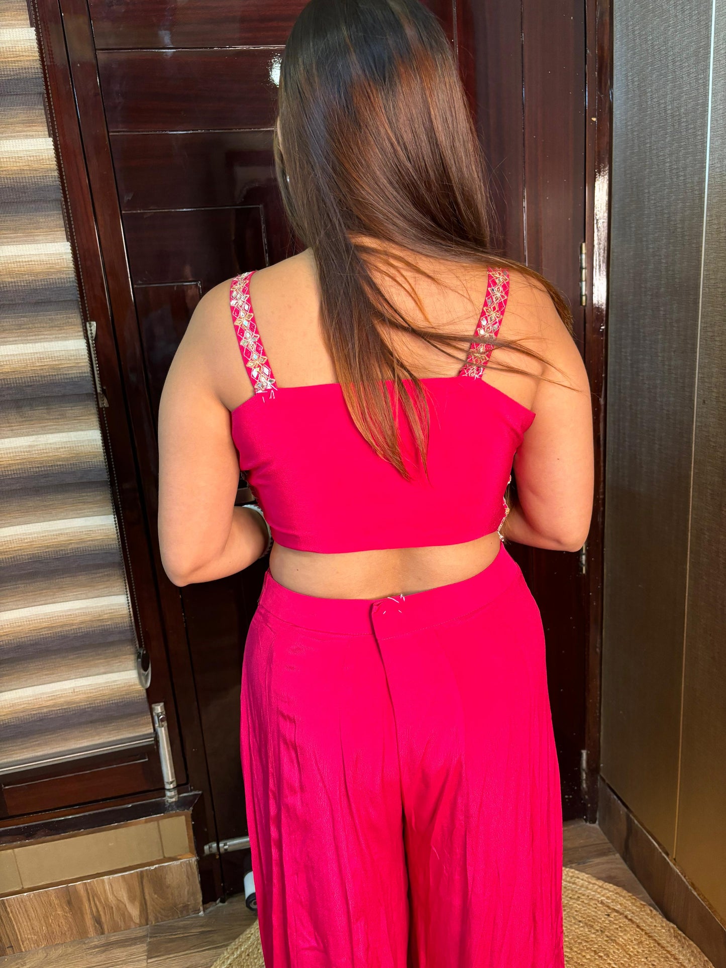 Hasana Short Sleeves Pink designer outfit.