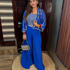 Hasana Short Sleeves Blue designer outfit