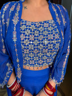 Hasana Short Sleeves Blue designer outfit