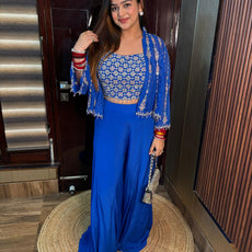Hasana Short Sleeves Blue designer outfit