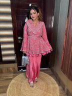 Pink Peplum Tassels with Drape skirt