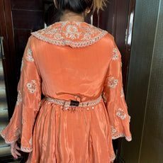 Rust Peplum Tassels with Drape skirt