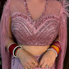 Pink Feather 2 piece set