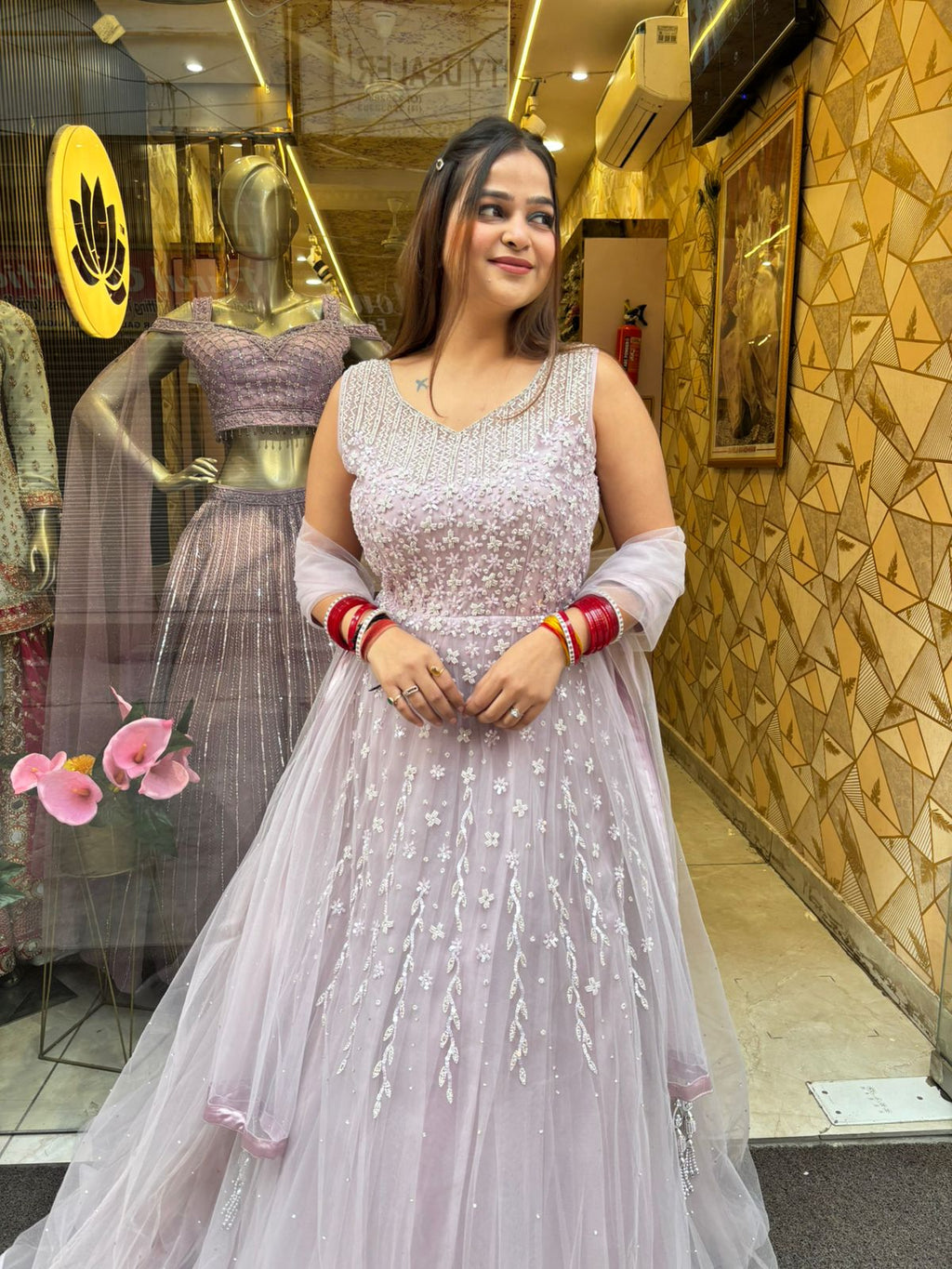 Sitara Pink Gown with Dupatta