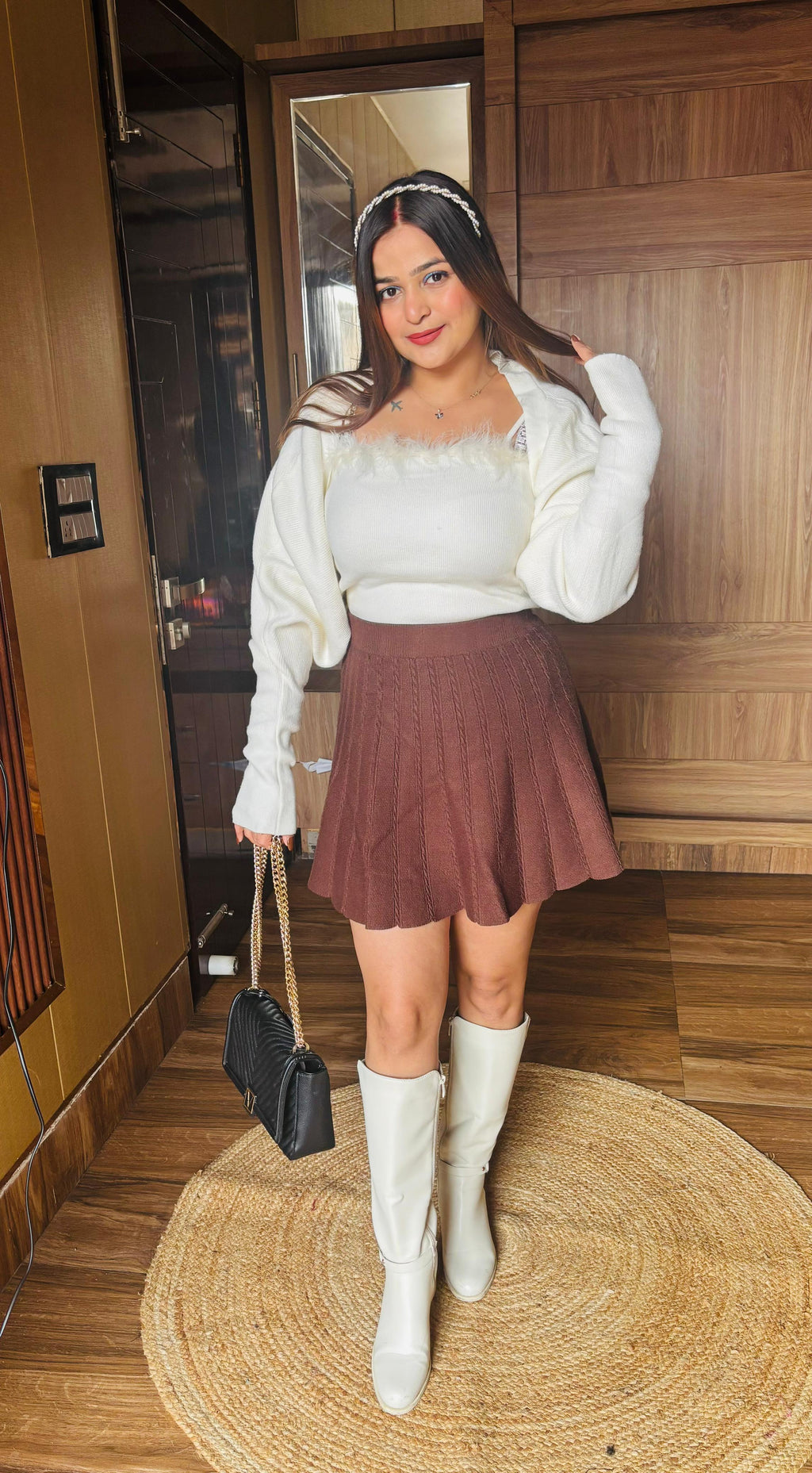 "DAISY" WOOL PLEATED SKIRT