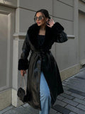 "QUEEN-ERA" FUR LEATHER LONG COATS