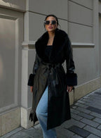 "QUEEN-ERA" FUR LEATHER LONG COATS