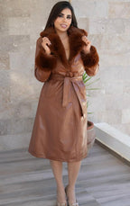 "QUEEN-ERA" FUR LEATHER LONG COATS