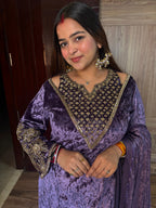 "SUKHMANI" 3 PIECE VELVET SUIT